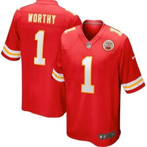 XAVIER WORTHY 1 - KANSAS CITY CHIEFS RED STITCHED FOOTBALL JERSEY